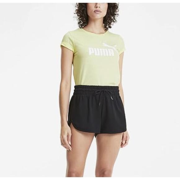 Puma Women's ESS Logo Tee in Spring Yellow Short Sleeve Shirt X-Small XS NWT - Picture 1 of 6